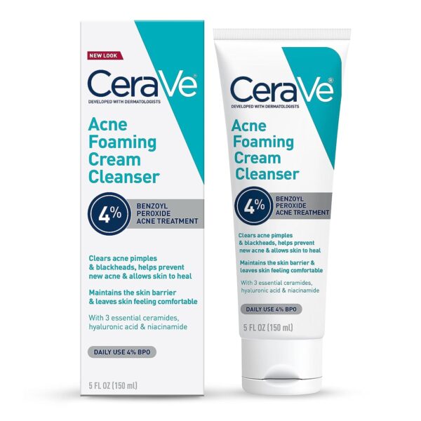 CeraVe Acne Foaming Cream Cleanser With 4% Benzoyl Peroxide 150ml