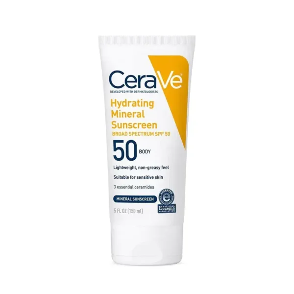 CeraVe Hydrating Mineral Body Sunscreen Broad Spectrum SPF50 150ml