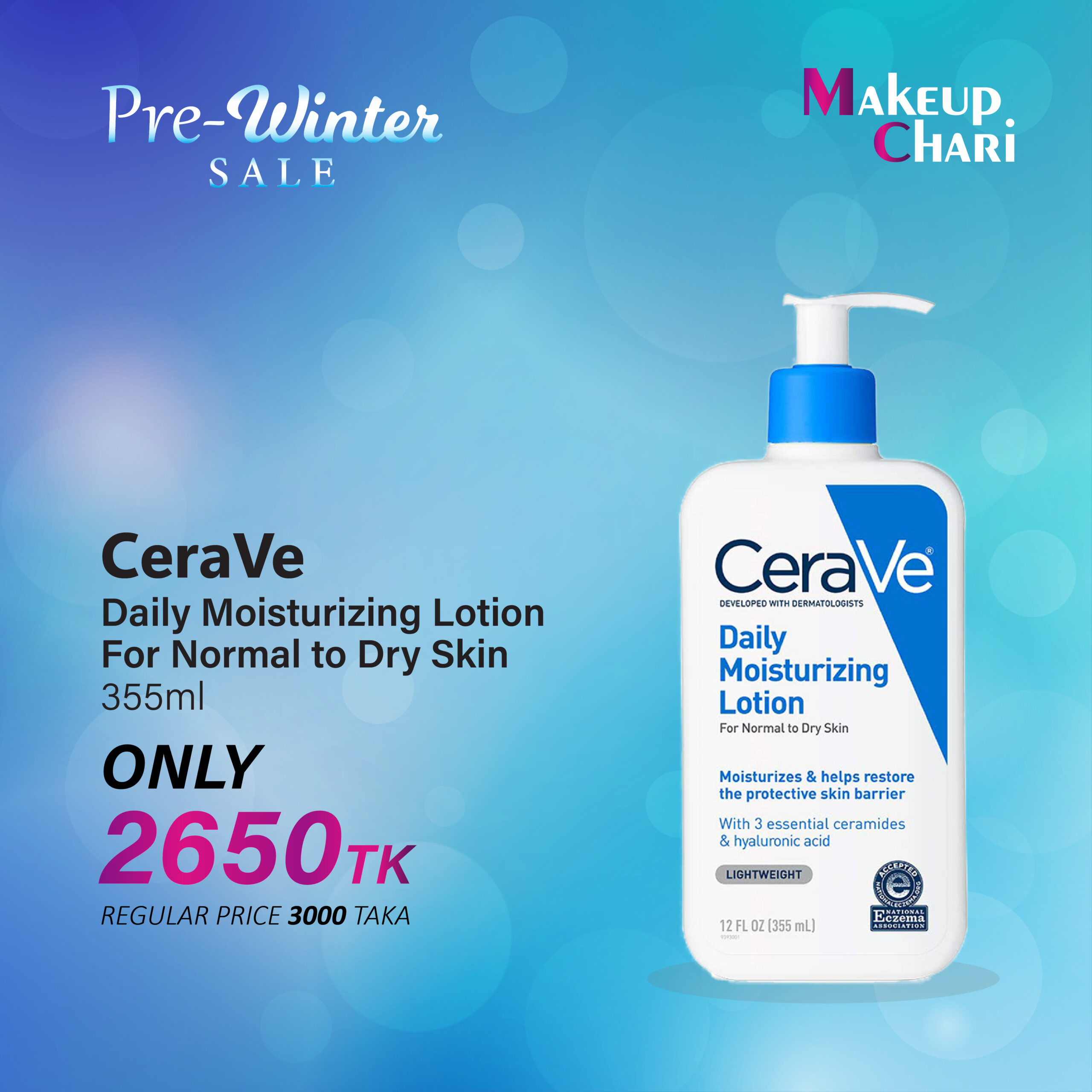 Cerave Daily Moisturizing Lotion 355ml For Normal to Dry Skin Cerave-Daily-Moisturizing-Lotion-355ml-For-Normal-to-Dry-Skinmakeupchari-1.webp
