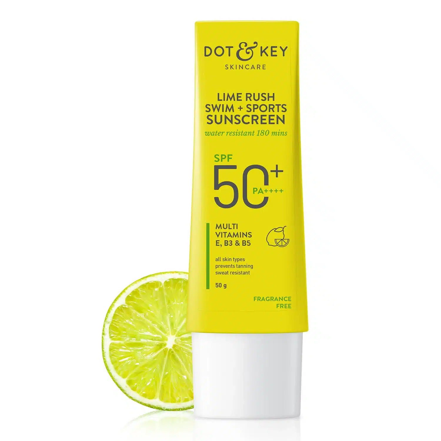 Dot-and-Key-Lime-Rush-Swim-Sports-Sunscreen-SPF-50-PA-50gmakeupchari-1.webp Dot and Key Lime Rush Swim + Sports Sunscreen SPF 50 PA++++, 50g - Image 1