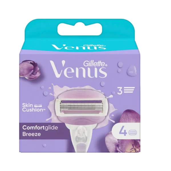 Gillette VenUS Comfortglide Breeze Women Razor Blade Refills, 4 Count