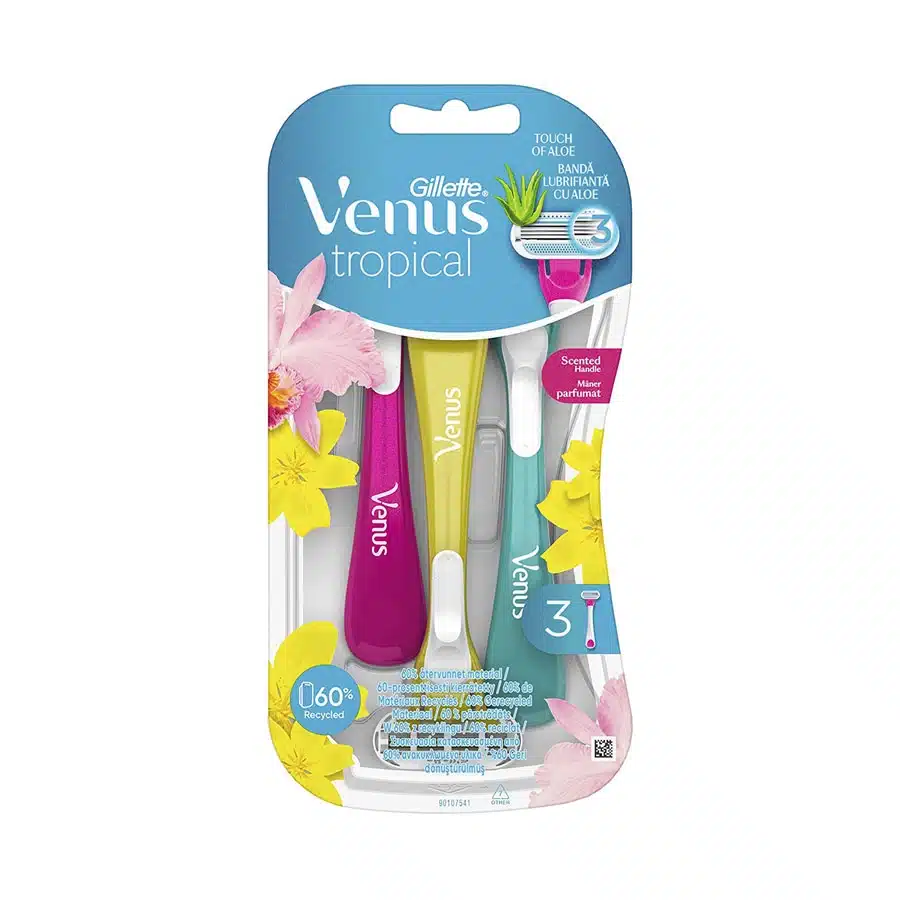 Gillette-Venus-Tropical-Womens-Razor-3in1-Razor-1.webp Gillette Venus Tropical Women's Razor 3in1 Razor - Image 1