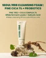 KSECRET SEOUL 1988 Cleansing Foam : Pine Cica 1% + Probiotics 150ml - Image 2