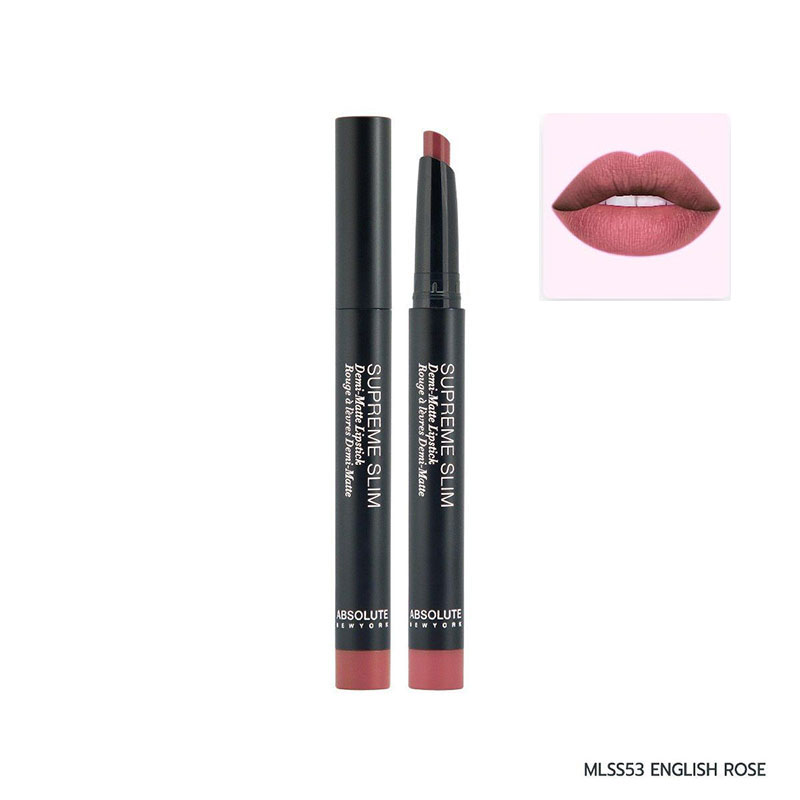 absolute-new-york-supreme-slim-demi-matte-lipstick-mlss53-english-rose_regular_61559333b3647-1.jpg Absolute New York Supreme Slim Demi Matte Lipstick (English Rose) - Image 1
