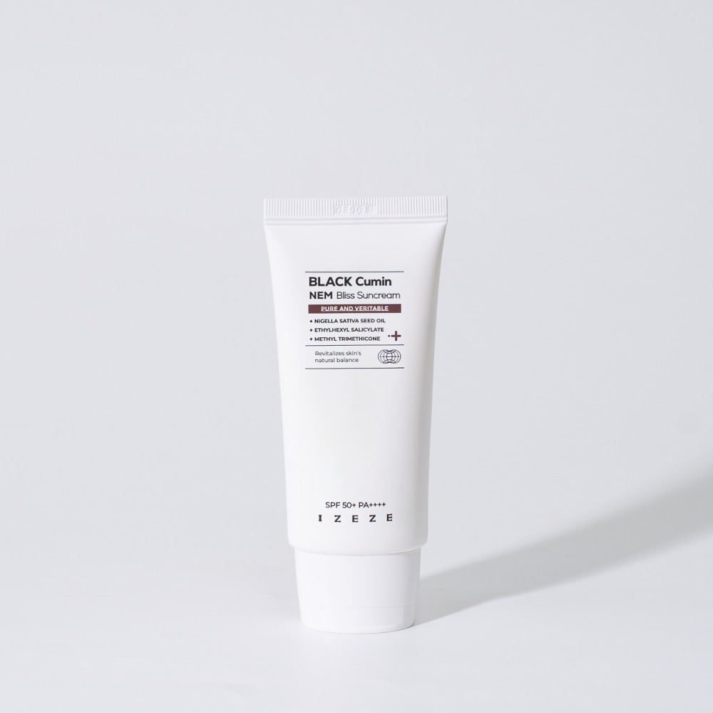 bee23e40a7673e9a60e80ce8eacede9e-1.jpg IZEZE Black Cumin NEM Bliss Suncream SPF 50+ PA++++ 50ml - Image 1